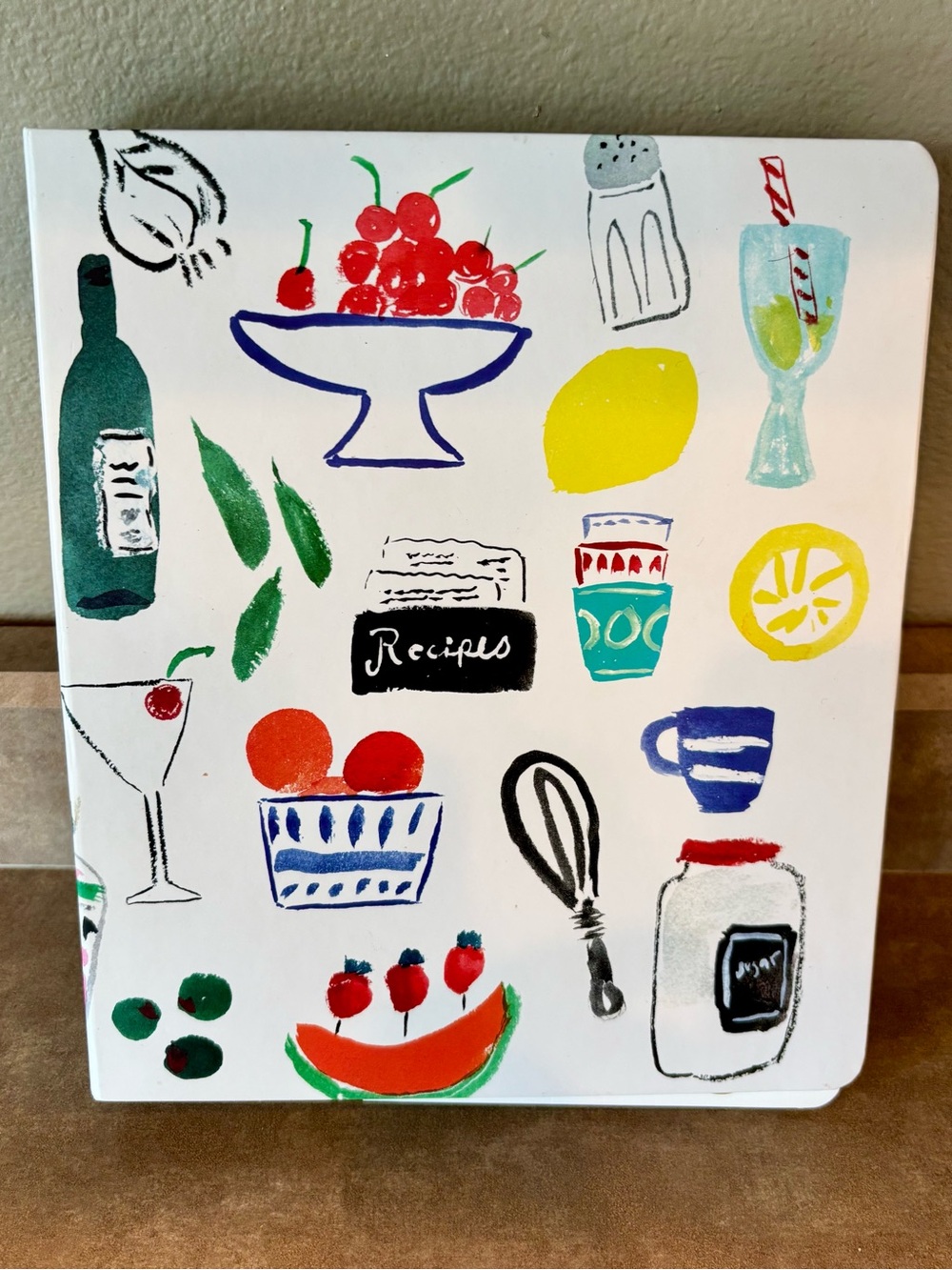 Kate Spade Recipe Book Binder & Organizer White Kitchen Print